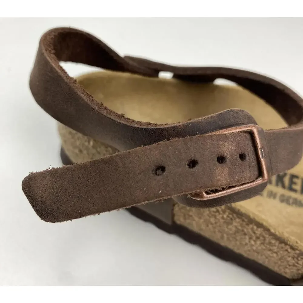 Birkenstock Sandals Women Bali Birkies Brown Habana Oiled Leather 37 240 L6 EUC - Picture 9 of 12